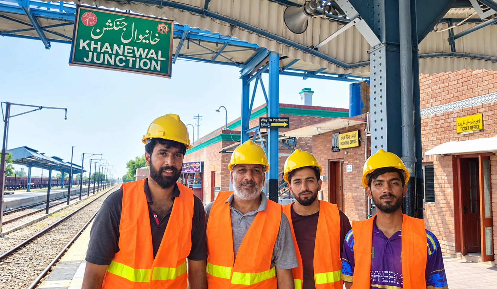 SkytechCCTV field engineering team at Khanewal Junction railway station